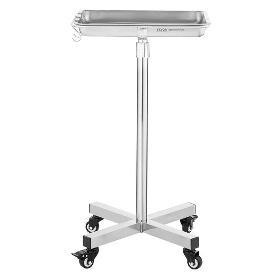 Stainless Steel Mayo Stand Adjustable 25-40" 35kg Salon Spa