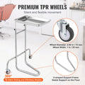 Stainless Steel Lab Cart Single Tray 2 Silent Wheels Clinic