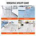 Stainless Steel Lab Cart Single Tray 2 Silent Wheels Clinic