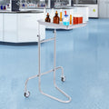 Stainless Steel Lab Cart Single Tray 2 Silent Wheels Clinic