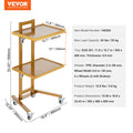 Stainless Steel Lab Cart 2 Tier 4 Wheels Golden