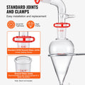 Distillation Kit 1000ml Borosilicate Glassware 29pcs Lab Equipment