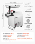 Meat Grinder 4.5 Lbs/Min Sausage Stuffer Commercial Electric Kitchen