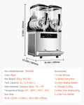 12L Commercial Slushy Machine Frozen Drink Maker x2 Tank