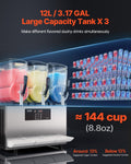 12L Commercial Slushy Machine Frozen Drink Maker x3 Tank