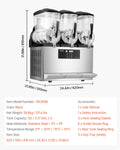 12L Commercial Slushy Machine Frozen Drink Maker x3 Tank