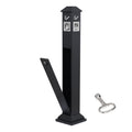 Cigarette Butt Receptacle, Weatherproof Cigarette Butt Container with 4 Disposal Openings & Top Cover, Freestanding Outdoor Cigarette Butt Disposal for Garden, Office, Restaurant, Hotel, Black