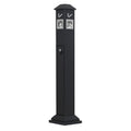 Cigarette Butt Receptacle, Weatherproof Cigarette Butt Container with 4 Disposal Openings & Top Cover, Freestanding Outdoor Cigarette Butt Disposal for Garden, Office, Restaurant, Hotel, Black