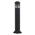 Cigarette Butt Receptacle 4 Openings Weatherproof Outdoor Bin Black