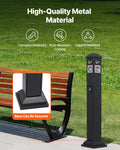 Cigarette Butt Receptacle 4 Openings Weatherproof Outdoor Bin Black
