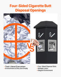 Cigarette Butt Receptacle 4 Openings Weatherproof Outdoor Bin Black
