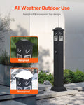 Cigarette Butt Receptacle 4 Openings Weatherproof Outdoor Bin Black