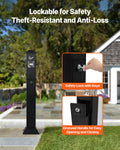 Cigarette Butt Receptacle 4 Openings Weatherproof Outdoor Bin Black