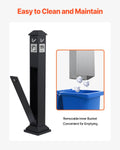 Cigarette Butt Receptacle 4 Openings Weatherproof Outdoor Bin Black