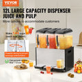 Commercial Beverage Dispenser 3x12L 370W Stainless Steel Ice Tea