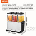 Commercial Beverage Dispenser 3x12L 370W Stainless Steel Ice Tea