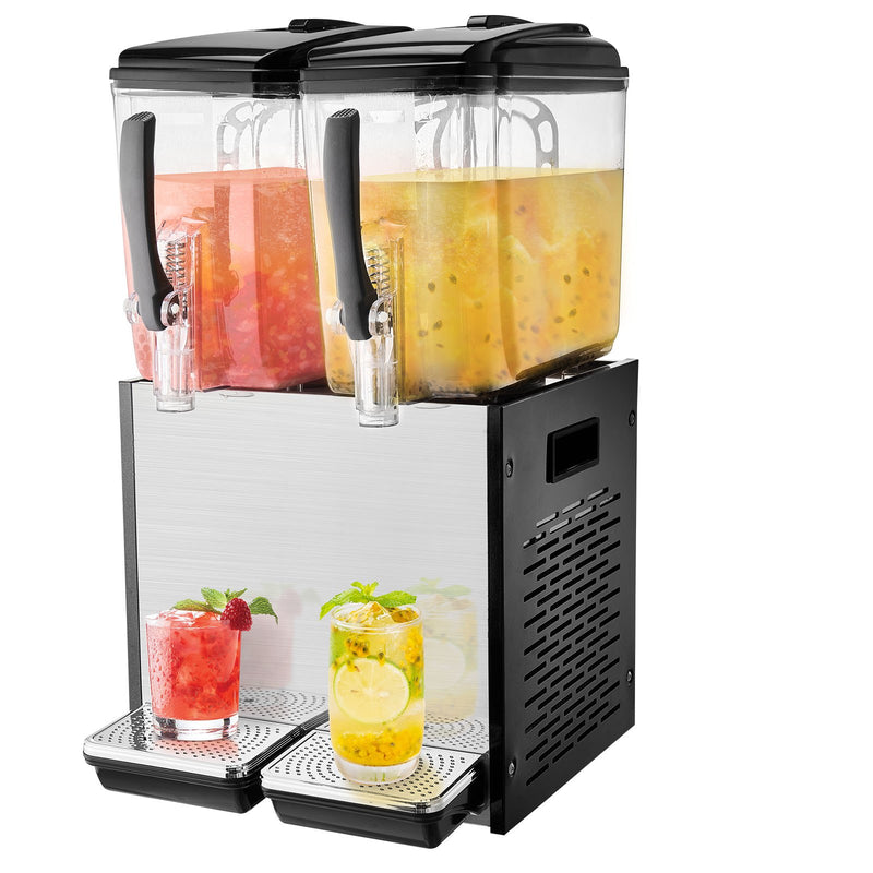 Commercial Beverage Dispenser 2x12L Juice Ice Tea 286W Cooling