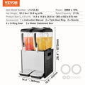 Commercial Beverage Dispenser 2x12L Juice Ice Tea 286W Cooling