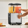 Commercial Beverage Dispenser 2x12L Juice Ice Tea 286W Cooling