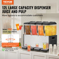 Beverage Dispenser 4 Tank 48L Juice Machine 510W Stainless Steel