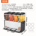 Beverage Dispenser 4 Tank 48L Juice Machine 510W Stainless Steel