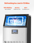 Commercial Ice Maker 100lbs/24H 33lbs Storage LED Display