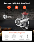 VEVOR Heavy Duty Meat Grinder Sausage Filler Stainless Steel Clamp