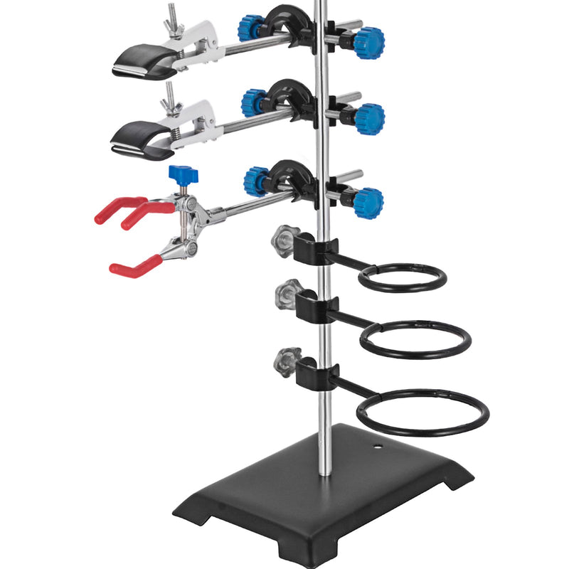 Lab Stand Support Set 60cm Flask Clamp Condenser Iron Metalware