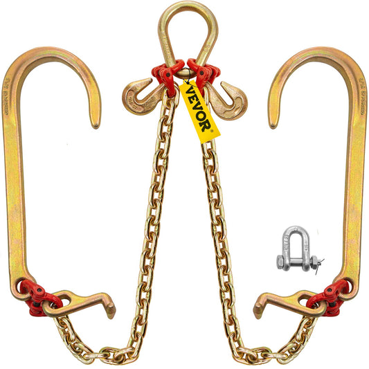 V Bridle Chain 5/16" x 2ft Grade 80 9260lbs TJ Crab Hooks