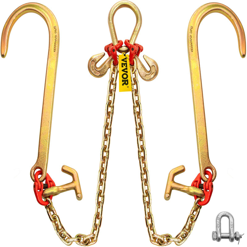 V Bridle Tow Chain 5/16in x 2ft Grade 80 9260lbs TJ Hooks