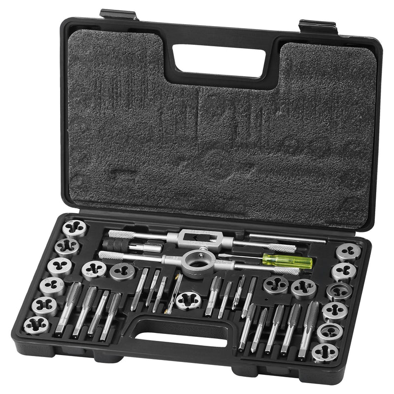Tap and Die Set 40-Piece Metric M3-M12 Bearing Steel Threading