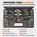 Tap and Die Set 40-Piece Metric M3-M12 Bearing Steel Threading