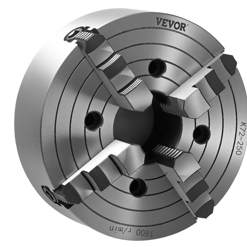 4-Jaw Lathe Chuck 10in 250mm HT300 Cast Iron Wood Metal