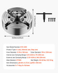 4-Jaw Lathe Chuck 10in 250mm HT300 Cast Iron Wood Metal