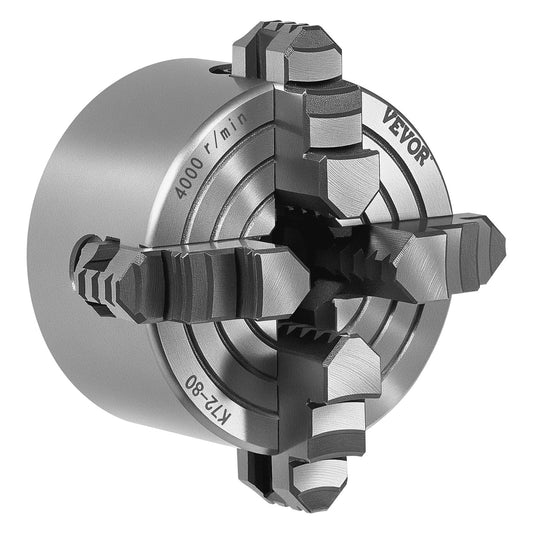 4-Jaw Lathe Chuck 80mm HT300 5-80mm Clamping Range Wood Metal