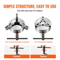 3-Jaw Lathe Chuck 200mm Self-Centering with T-Key & Hex Wrench