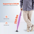 Folding Walking Cane 4-Prong Base 8-Level Height Adjustable