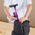 Folding Walking Cane 4-Prong Base 8-Level Height Adjustable