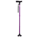 Folding Walking Cane 4-Prong Base 8-Level Height Adjustable