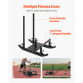 Weight Sled, Steel Power Sled, Fitness Strength Training Sleds for Athletic Exercise Speed Improvement, Workout Fitness Equipment with Handle, Compatible with 25/51 mm Weight Plates, Black
