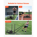 Weight Sled, Steel Power Sled, Fitness Strength Training Sleds for Athletic Exercise Speed Improvement, Workout Fitness Equipment with Handle, Compatible with 25/51 mm Weight Plates, Black