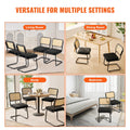 Rattan Dining Chairs Set 4 Velvet Upholstered Black Kitchen Retro