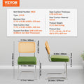 Rattan Dining Chairs Set of 2 Velvet Green Upholstered Kitchen