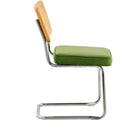 Rattan Dining Chairs Set of 2 Velvet Green Upholstered Kitchen