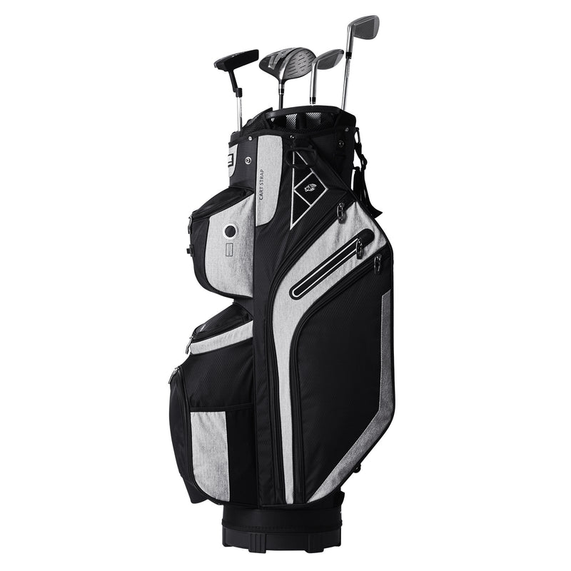 Golf Cart Bag 14 Way Divider 13 Pockets Black 600D Polyester
