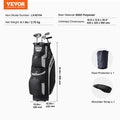 Golf Cart Bag 14 Way Divider 13 Pockets Black 600D Polyester