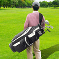 Golf Cart Bag 14 Way Divider 13 Pockets Black 600D Polyester