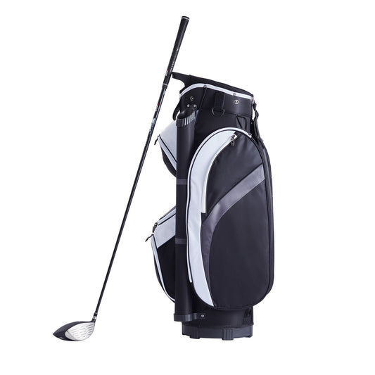 Golf Cart Bag with 14 Way Organizer Divider Top, 36” Multiple Pockets Premium Nylon Cart Bag, Durable Golf Bags with Handles & Dust Cover & Detachable Straps for Men & Women, Black Color-Block