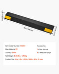 Parking Stopper 446mm 2pcs Heavy Duty Garage Car Wheel Stop Bumper