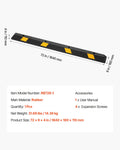 Parking Stopper 1840mm Heavy Duty Rubber Curb Garage Floor Reflective